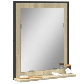 Bathroom mirror with Sonoma engineered wood shelf 50x12x60 cm by , Dressing tables - Ref: Foro24-842417, Price: 44,39 €, Disc...