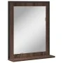 Badezimmerspiegel mit brauner Ablage aus Holzwerkstoff, 50 x 12 x 60 cm von , Schminktische - Ref: Foro24-842420, Preis: 38,1...