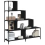 Bookcase with 4 steps in black engineered wood 139x33.5x149 cm by , Bookcases and shelves - Ref: Foro24-842476, Price: 126,54...