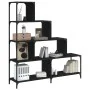 Bookcase with 4 steps in black engineered wood 139x33.5x149 cm by , Bookcases and shelves - Ref: Foro24-842476, Price: 124,65...