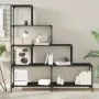 Bookcase with 4 steps in black engineered wood 139x33.5x149 cm by , Bookcases and shelves - Ref: Foro24-842476, Price: 124,65...