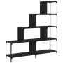 Bookcase with 4 steps in black engineered wood 139x33.5x149 cm by , Bookcases and shelves - Ref: Foro24-842476, Price: 124,65...