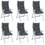 Cojines de silla respaldo alto 6 uds tela Oxford gris antracita