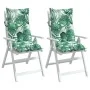High back chair cushions 2 pcs Oxford fabric printed leaves by , Cushions for chairs and sofas - Ref: Foro24-377638, Price: 6...