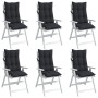 Cojines de silla con respaldo alto 6 uds tela Oxford negro