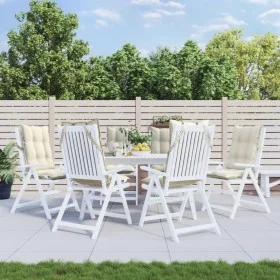Kissen für Hochlehner, 6 Stück, cremefarbener Oxford-Stoff von , Kissen für Stühle und Sofas - Ref: Foro24-377610, Preis: 98,...