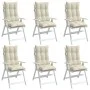High back chair cushions 6 pcs cream color Oxford fabric by , Cushions for chairs and sofas - Ref: Foro24-377610, Price: 98,8...