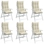 Kissen für Hochlehner, 6 Stück, cremefarbener Oxford-Stoff von , Kissen für Stühle und Sofas - Ref: Foro24-377610, Preis: 106...