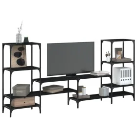Mueble para TV madera de ingeniería negro 206,5x28,5x95 cm de , Muebles TV - Ref: Foro24-842481, Precio: 94,74 €, Descuento: %