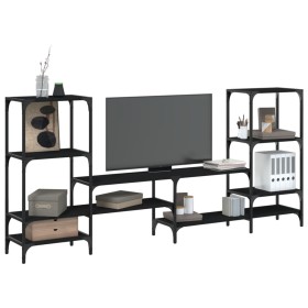 Mueble para TV madera de ingeniería negro 206,5x28,5x95 cm de , Muebles TV - Ref: Foro24-842481, Precio: 95,95 €, Descuento: %