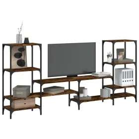 Mueble de TV madera ingeniería roble ahumado 206,5x28,5x95 cm de , Muebles TV - Ref: Foro24-842483, Precio: 91,28 €, Descuent...