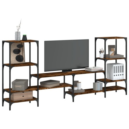 TV-Schrank aus geräuchertem Eichenholzwerkstoff, 206,5 x 28,5 x 95 cm von , TV-Möbel - Ref: Foro24-842483, Preis: 92,44 €, Ra...