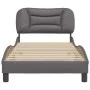 Bed frame with headboard gray synthetic leather 90x190 cm by , Beds and slatted bases - Ref: Foro24-3207970, Price: 152,59 €,...