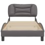 Estructura de cama con cabecero cuero sintético gris 90x190 cm de , Camas y somieres - Ref: Foro24-3207970, Precio: 149,87 €,...