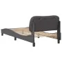 Bed frame with headboard gray synthetic leather 90x190 cm by , Beds and slatted bases - Ref: Foro24-3207970, Price: 152,59 €,...