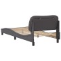 Estructura de cama con cabecero cuero sintético gris 90x190 cm de , Camas y somieres - Ref: Foro24-3207970, Precio: 149,87 €,...