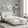 Bed frame with black and white synthetic leather headboard by , Beds and slatted bases - Ref: Foro24-3207987, Price: 155,23 €...