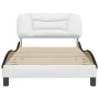 Estructura de cama con cabecero cuero sintético blanco y negro de , Camas y somieres - Ref: Foro24-3207987, Precio: 155,22 €,...