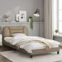Bettgestell mit Kopfteil aus Cappuccino-Kunstleder, 100 x 200 cm von , Betten und Lattenroste - Ref: Foro24-3207985, Preis: 1...
