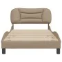 Bettgestell mit Kopfteil aus Cappuccino-Kunstleder, 100 x 200 cm von , Betten und Lattenroste - Ref: Foro24-3207985, Preis: 1...