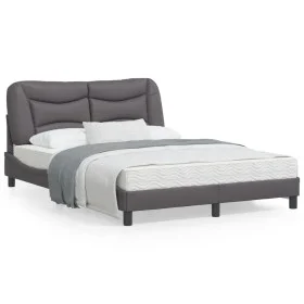 Bed frame with headboard gray synthetic leather 120x200cm by , Beds and slatted bases - Ref: Foro24-3207991, Price: 196,55 €,...