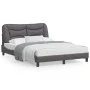 Bed frame with headboard gray synthetic leather 120x200cm by , Beds and slatted bases - Ref: Foro24-3207991, Price: 196,55 €,...