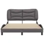 Bed frame with headboard gray synthetic leather 120x200cm by , Beds and slatted bases - Ref: Foro24-3207991, Price: 196,55 €,...