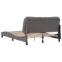 Bettgestell mit Kopfteil aus grauem Kunstleder 120x200cm von , Betten und Lattenroste - Ref: Foro24-3207991, Preis: 196,50 €,...