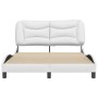 Estructura de cama cabecero cuero sintético blanco 140x200 cm de , Camas y somieres - Ref: Foro24-3208003, Precio: 234,29 €, ...