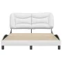White synthetic leather headboard bed frame 140x200 cm by , Beds and slatted bases - Ref: Foro24-3208003, Price: 231,09 €, Di...