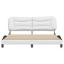 Estructura de cama cabecero cuero sintético blanco 180x200 cm de , Camas y somieres - Ref: Foro24-3208017, Precio: 262,90 €
