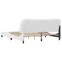 Estructura de cama cabecero cuero sintético blanco 180x200 cm de , Camas y somieres - Ref: Foro24-3208017, Precio: 262,90 €