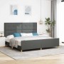Estructura de cama con cabecera Gris oscuro 200 x 200 cm tela