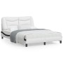 White black synthetic leather headboard bed frame 140x200cm by , Beds and slatted bases - Ref: Foro24-3208008, Price: 233,92 ...