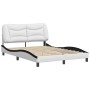 White black synthetic leather headboard bed frame 140x200cm by , Beds and slatted bases - Ref: Foro24-3208008, Price: 233,92 ...