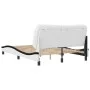 Estructura cama cabecero cuero sintético blanco negro 140x200cm de , Camas y somieres - Ref: Foro24-3208008, Precio: 229,98 €...