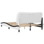 White black synthetic leather headboard bed frame 140x200cm by , Beds and slatted bases - Ref: Foro24-3208008, Price: 233,92 ...