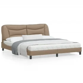 Cappuccino synthetic leather headboard bed frame 180x200cm by , Beds and slatted bases - Ref: Foro24-3208020, Price: 251,52 €...