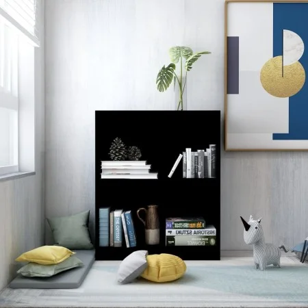 Black engineered wood shelf 60x24x76 cm by vidaXL, Bookcases and shelves - Ref: Foro24-800856, Price: 39,23 €, Discount: %