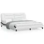 Bed frame with black and white synthetic leather headboard by , Beds and slatted bases - Ref: Foro24-3208022, Price: 261,72 €...