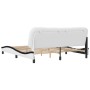 Bed frame with black and white synthetic leather headboard by , Beds and slatted bases - Ref: Foro24-3208022, Price: 265,78 €...