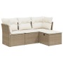 Garden sofa set with cushions 4 pieces beige synthetic rattan by , Garden sets - Ref: Foro24-3263114, Price: 272,89 €, Discou...