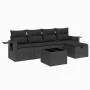 6-piece garden sofa set and black synthetic rattan cushions by , Garden sets - Ref: Foro24-3263781, Price: 375,61 €, Discount: %