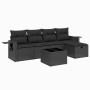 6-teiliges Gartensofa-Set und schwarze synthetische Rattankissen von , Gartensets - Ref: Foro24-3263781, Preis: 361,54 €, Rab...