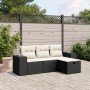 4-teilige Gartensofagarnitur mit schwarzen synthetischen Rattankissen von , Gartensets - Ref: Foro24-3264372, Preis: 246,28 €...