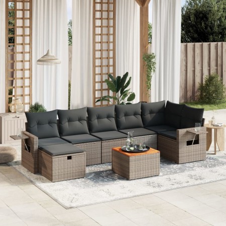 8-piece garden sofa set and gray synthetic rattan cushions by , Garden sets - Ref: Foro24-3264959, Price: 469,19 €, Discount: %