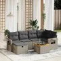 7-piece garden sofa set with gray PE rattan cushions by , Garden sets - Ref: Foro24-3264952, Price: 412,76 €, Discount: %