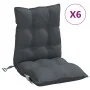 Kissen für niedrige Rückenlehne, 6 Stück, anthrazitgrauer Oxford-Stoff von , Kissen für Stühle und Sofas - Ref: Foro24-377673...
