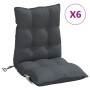 Kissen für niedrige Rückenlehne, 6 Stück, anthrazitgrauer Oxford-Stoff von , Kissen für Stühle und Sofas - Ref: Foro24-377673...