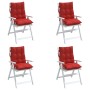 Kissen für niedrige Rückenlehne, 4 Stück, Oxford-Stoff, rot von , Kissen für Stühle und Sofas - Ref: Foro24-377690, Preis: 80...